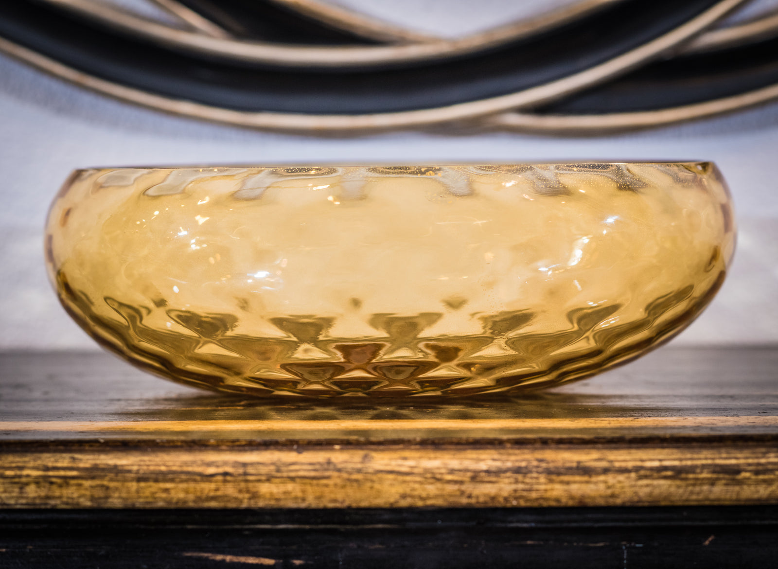 Large Amber Murano Glass Bowl