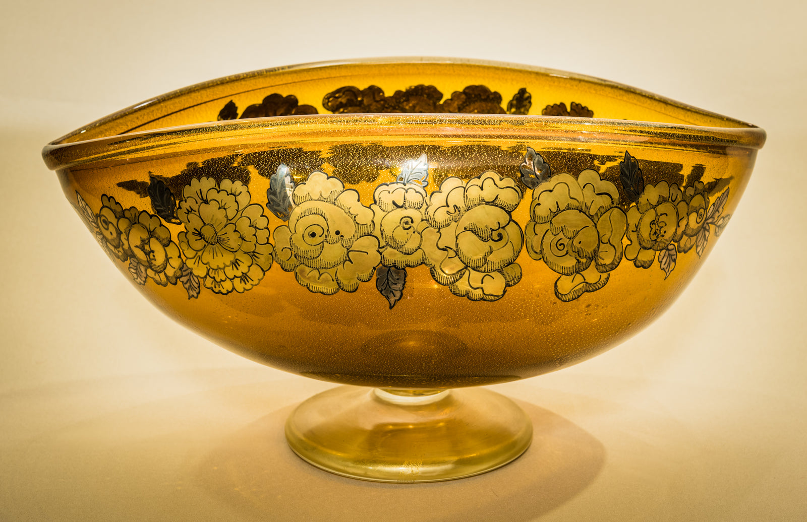 Amber Footed Fruit Bowl