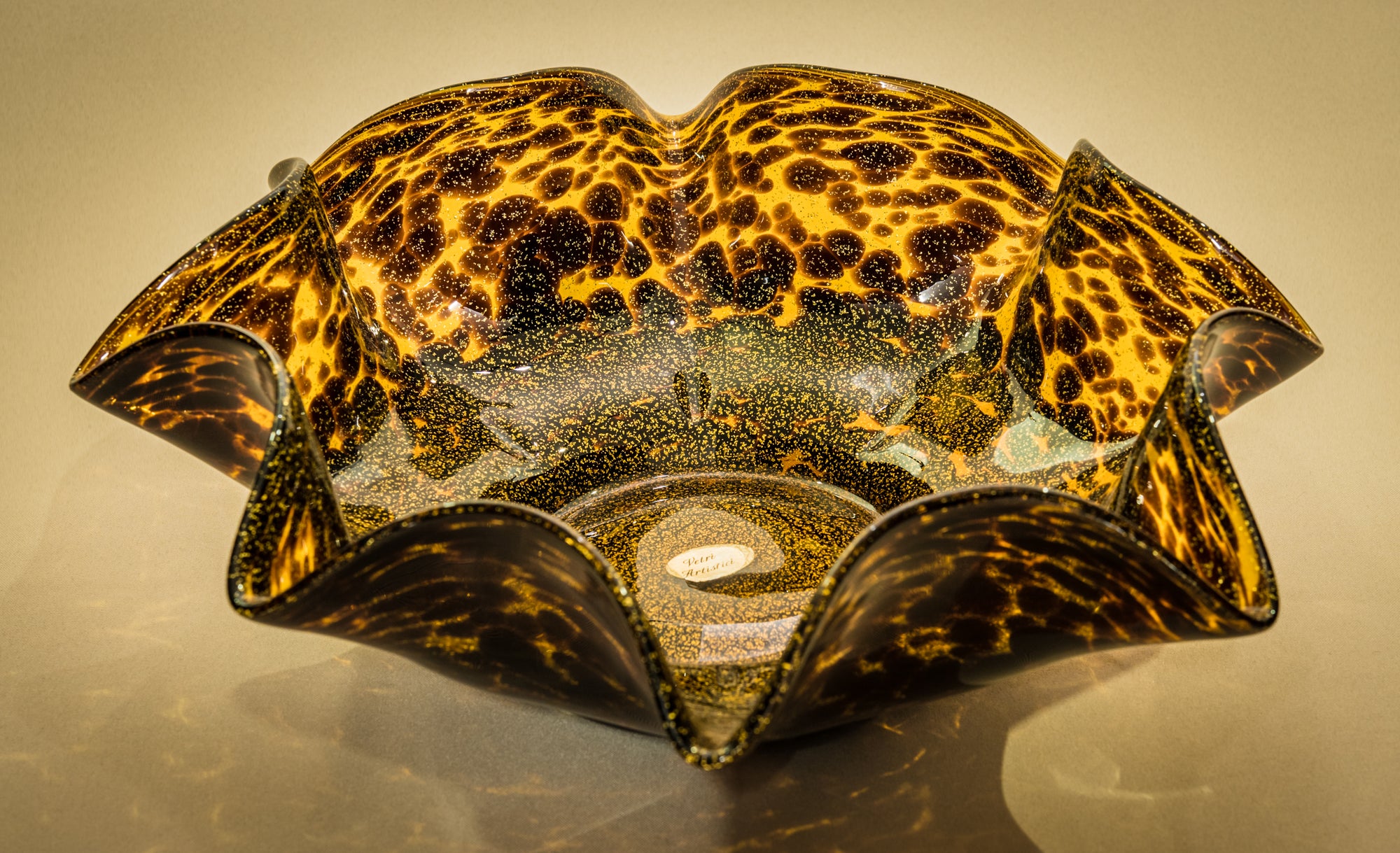Scalloped Tortoise Murano Glass Bowl