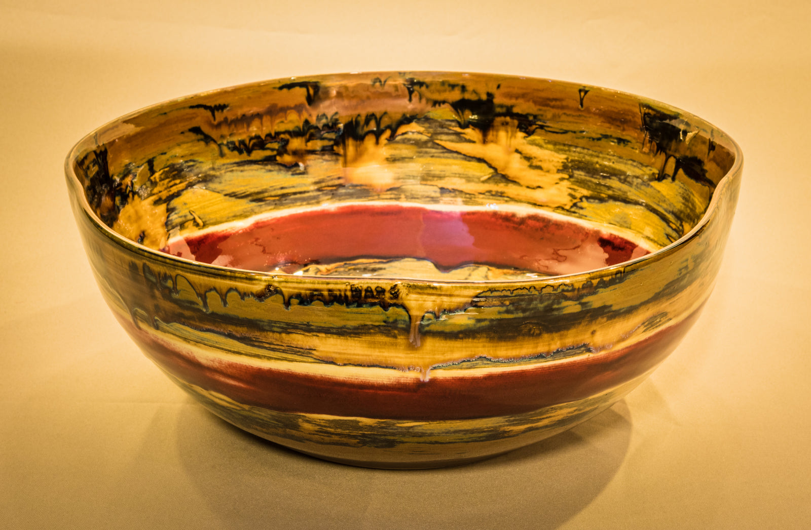 Large Multicolor Stripe Splash Bowl