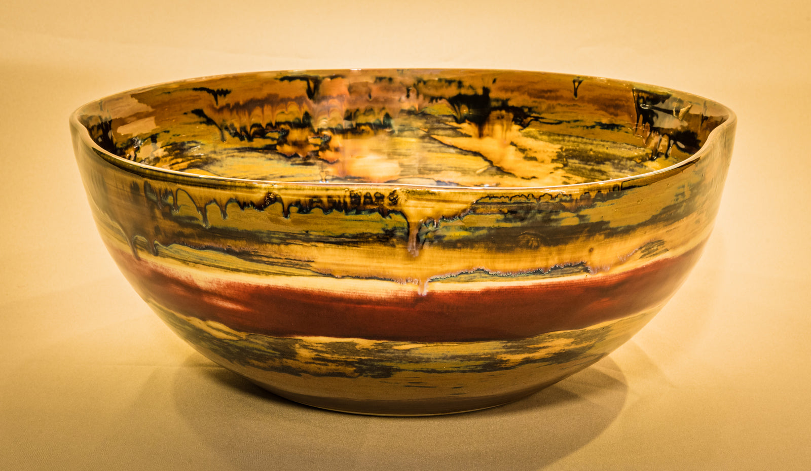 Large Multicolor Stripe Splash Bowl