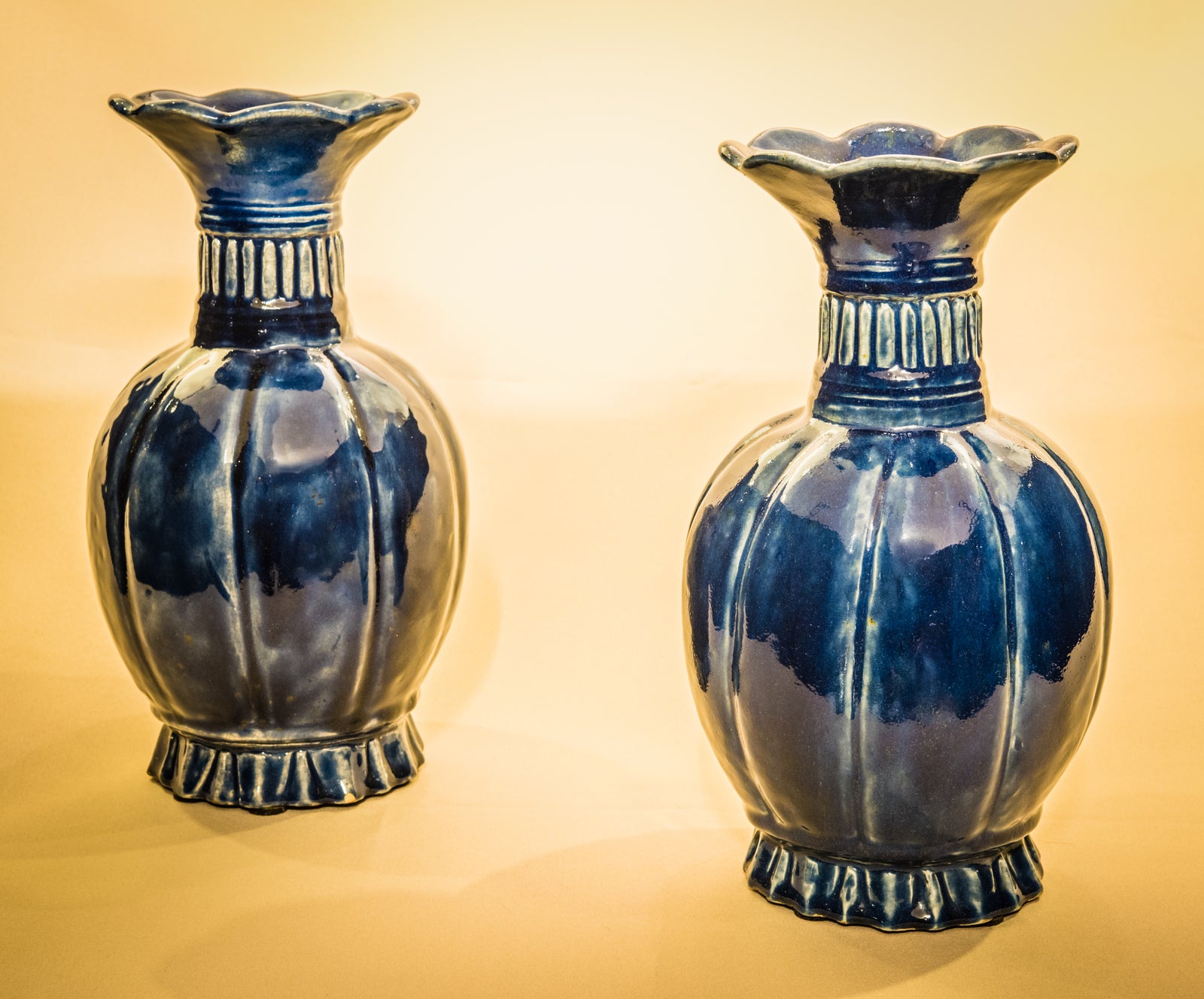 Blue Pumpkin Shaped Vase