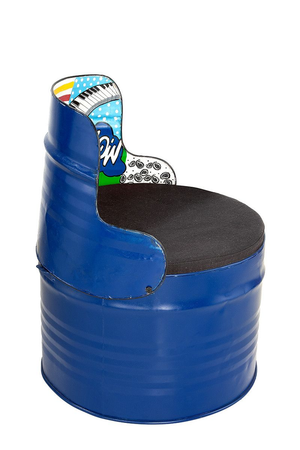 Blue Oil Drum Chair