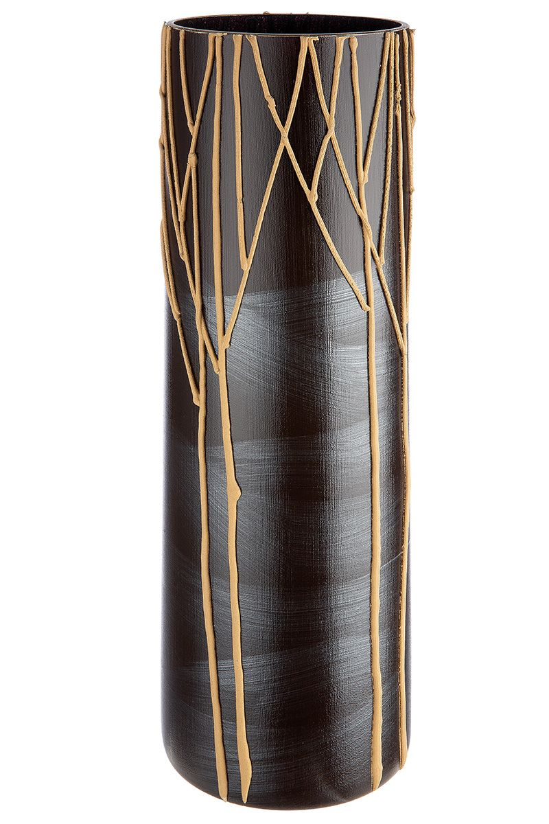 Brown Cylinder Glass Vase