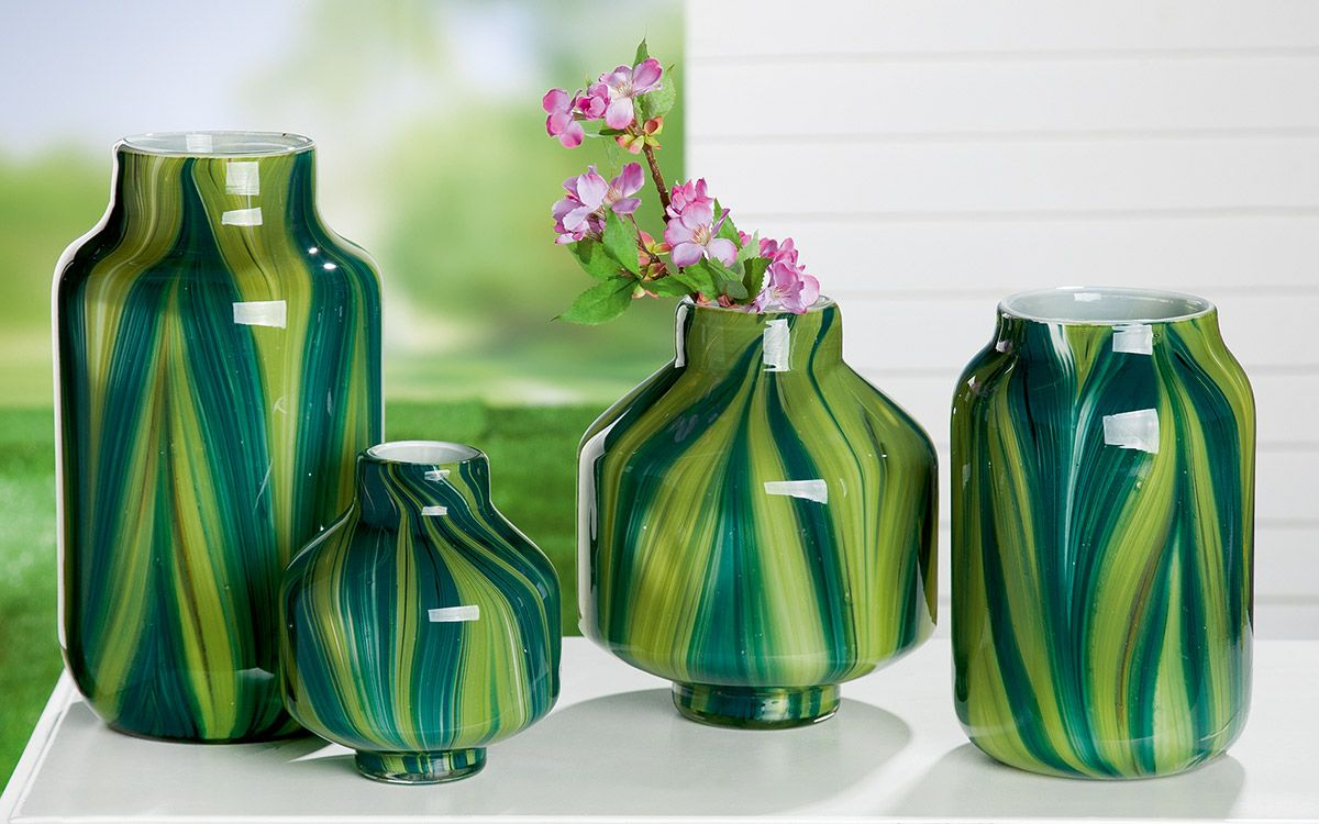Green Candy Glass Vase Collection