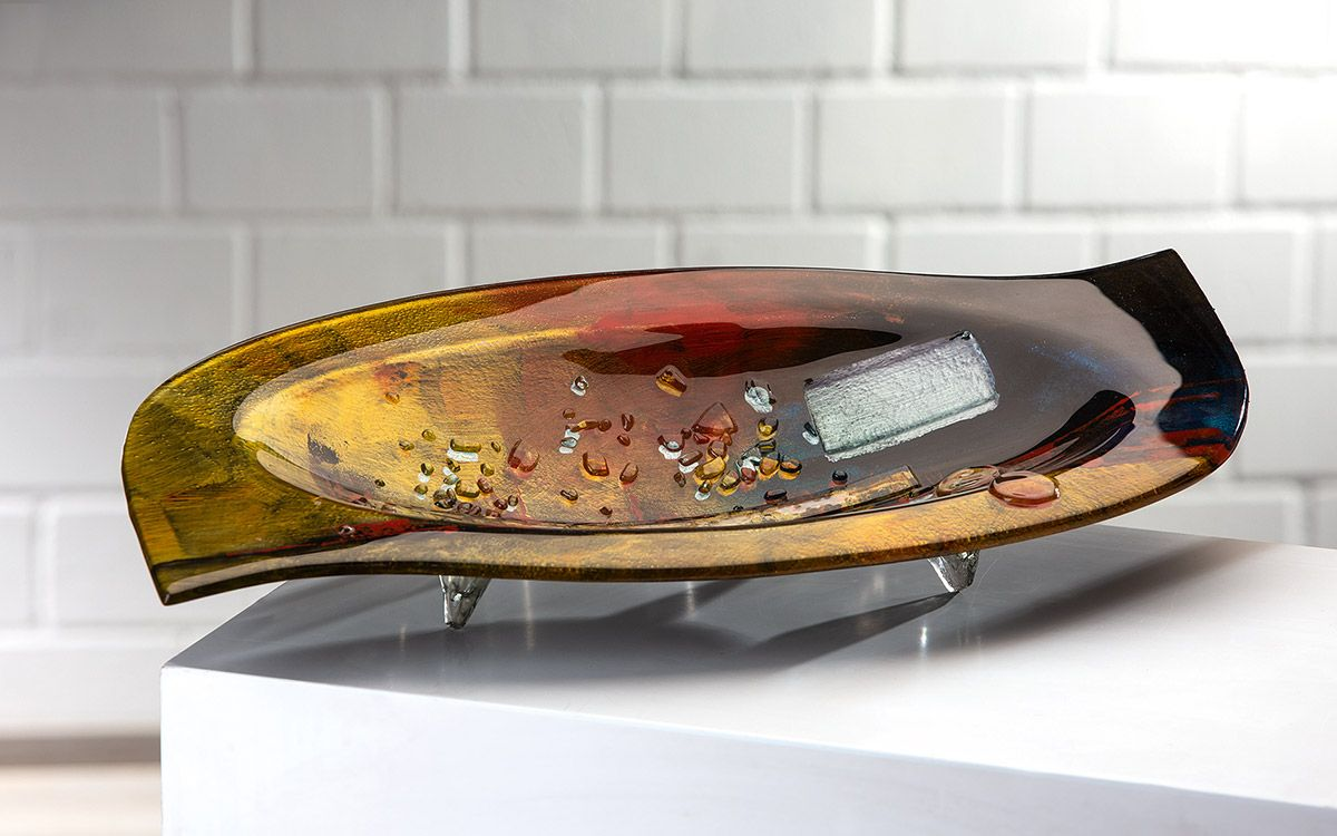 Autumn Leaves Glass Bowl