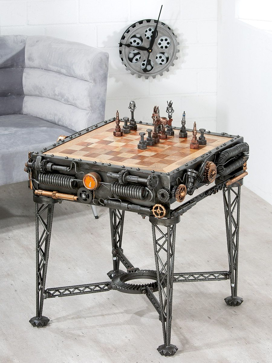 Chess Table with Board and Pieces