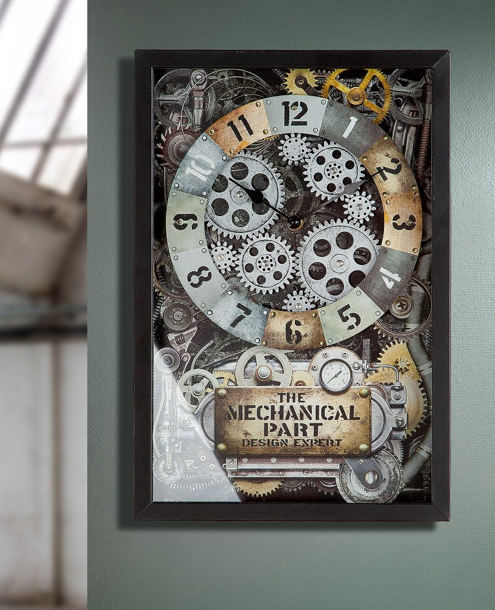 Steampunk Glass Wall Clock