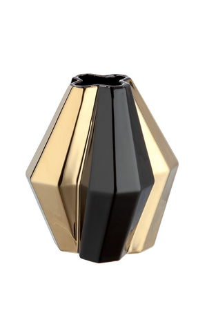 Black and Gold Crooked Small Vase