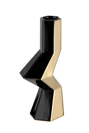 Black and Gold Crooked Long Vase
