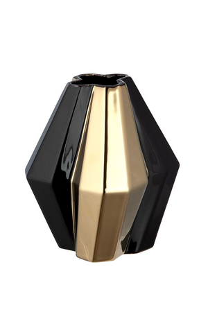 Black and Gold Crooked Small Vase
