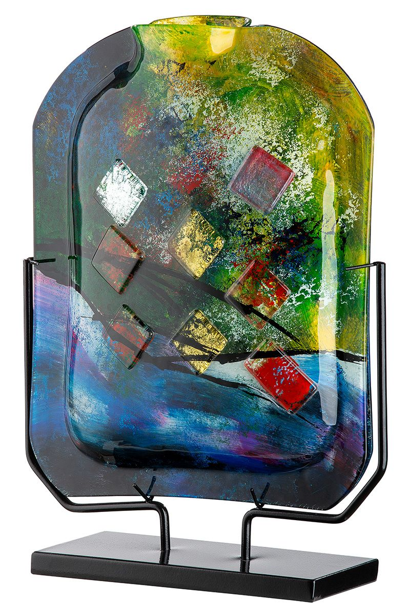 Forest Creek Glass Vase on Stand