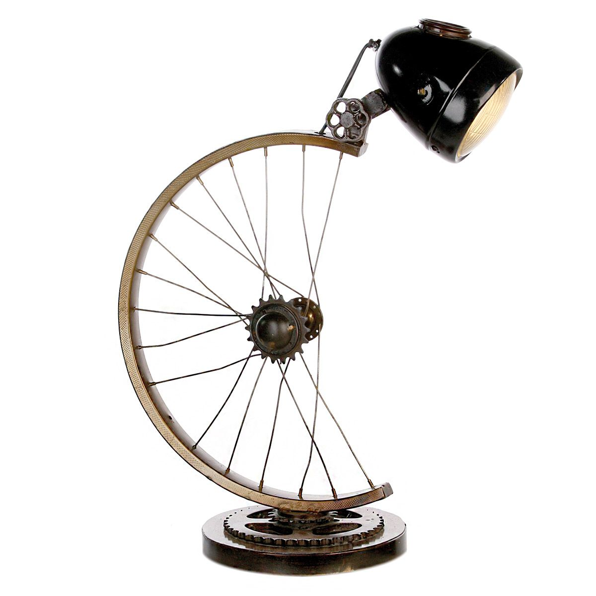 Vintage Bicycle Wheel Table Lamp
