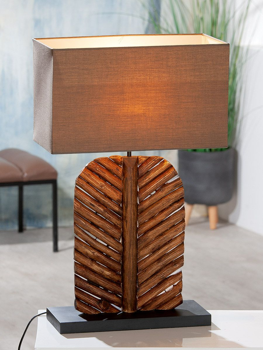 Woods Natural Table Lamp Leaf
