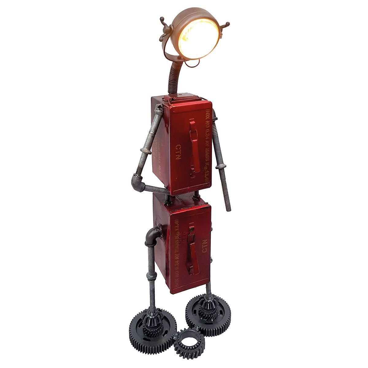 Red Robot Standing Lamp with Storage