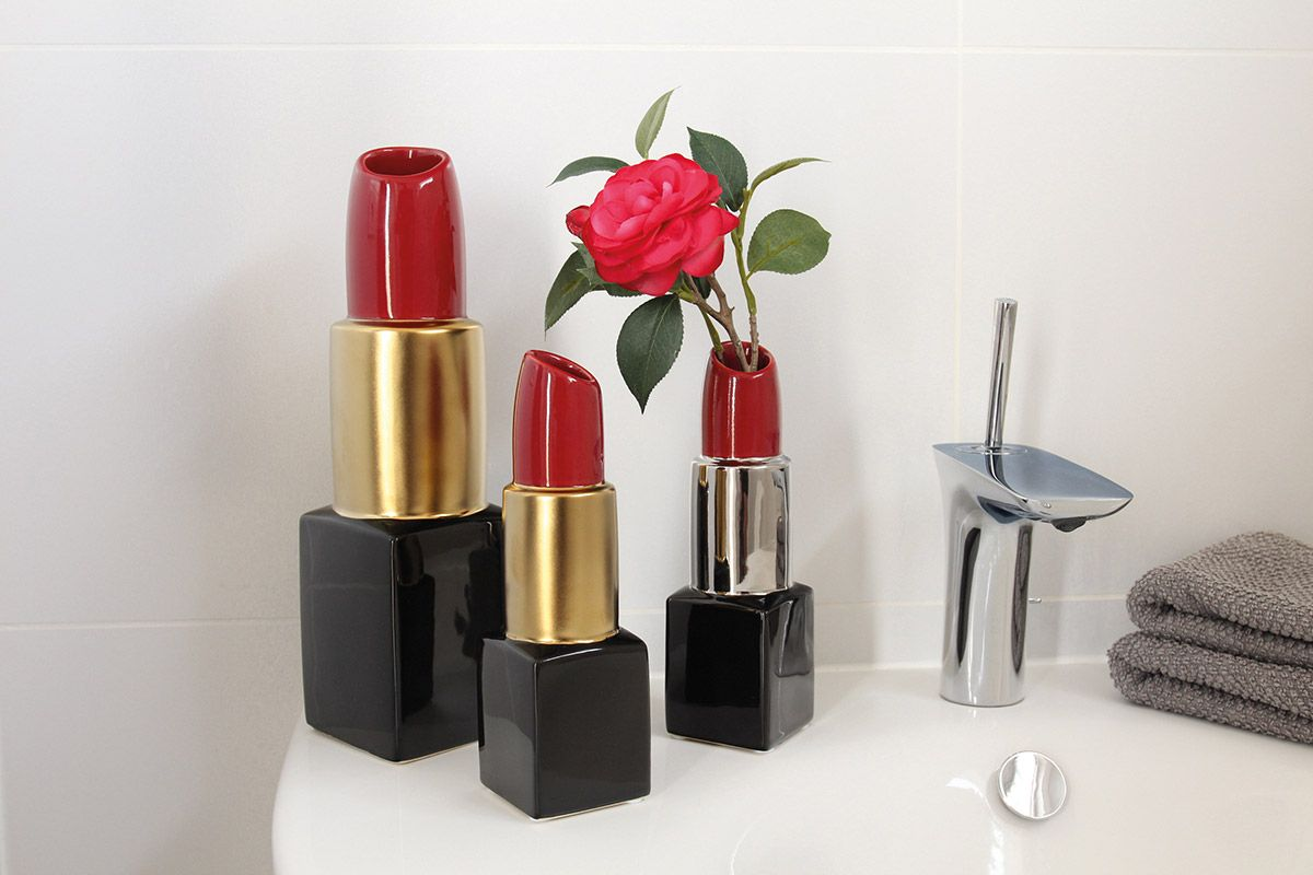 Lipstick Ceramic Vase