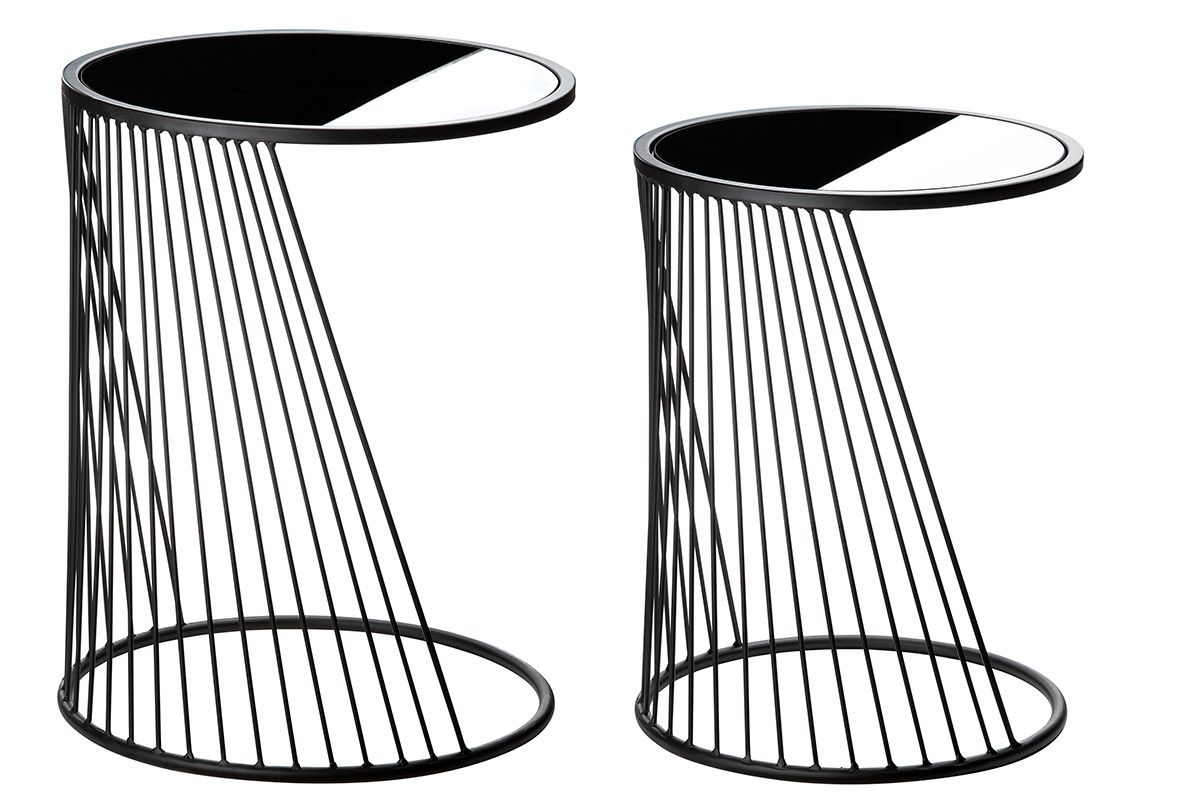 Nero Round Side Table Set II