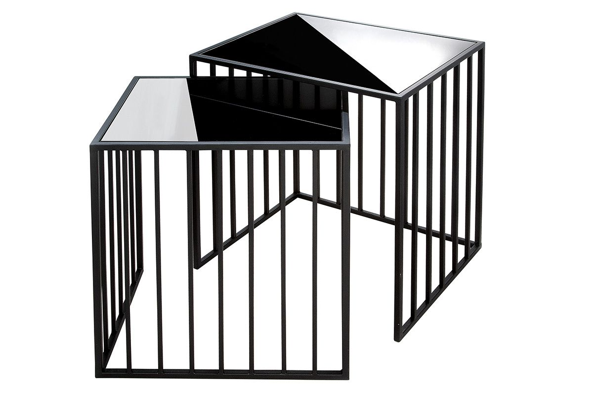 Nero Rectangle Side Table Set