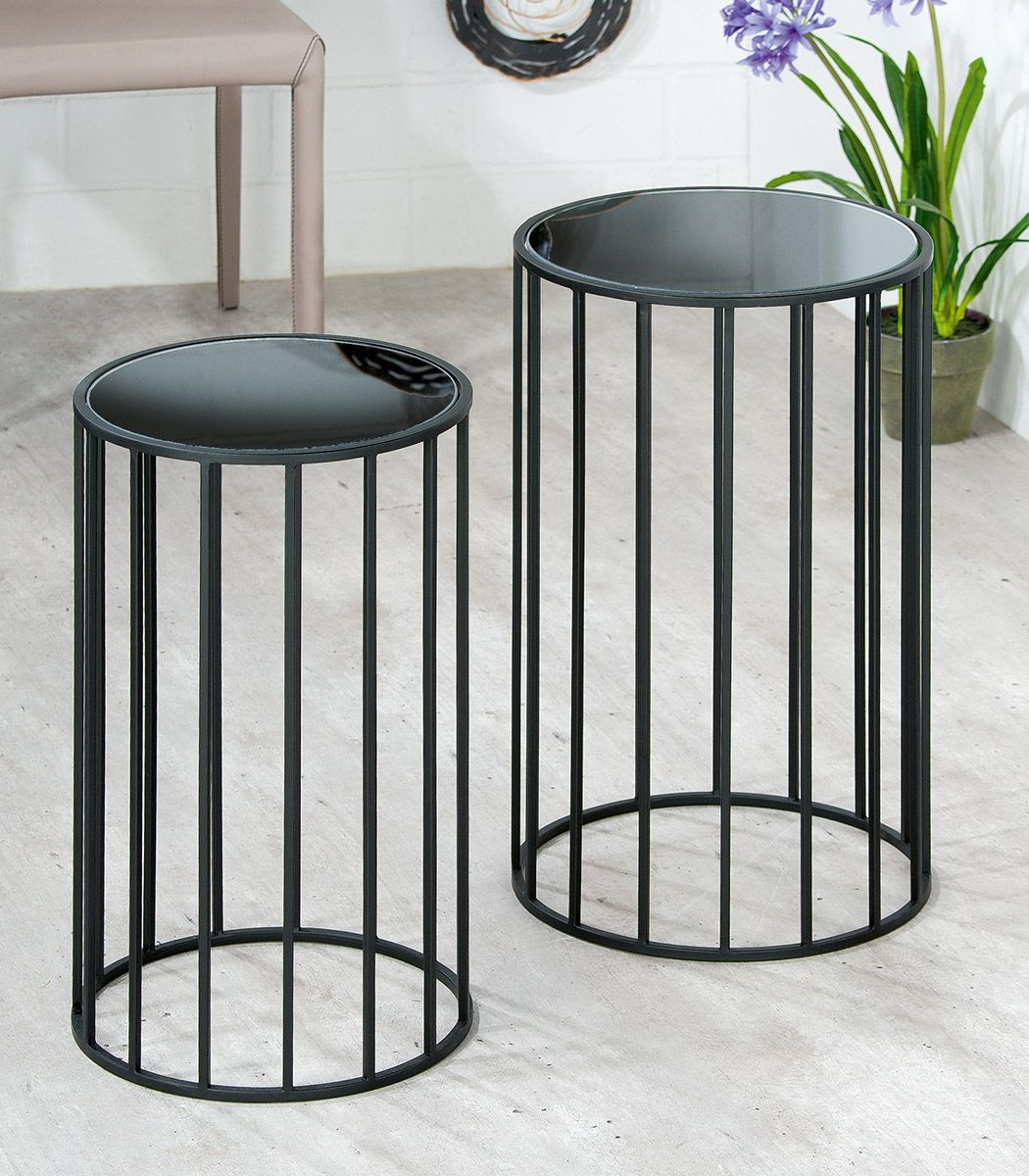 Nero Round Side Table Set
