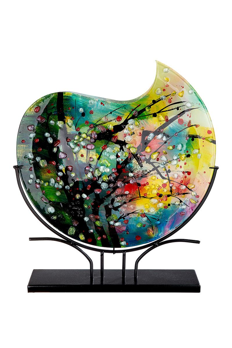 Round Spring Glass Vase on Stand