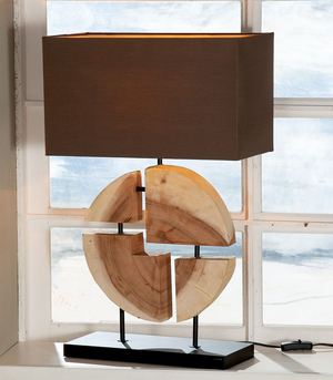 Woods Natural Table Lamp Circle