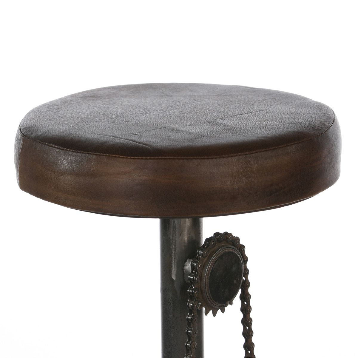 Recycled Wheel and Metal Parts Stool
