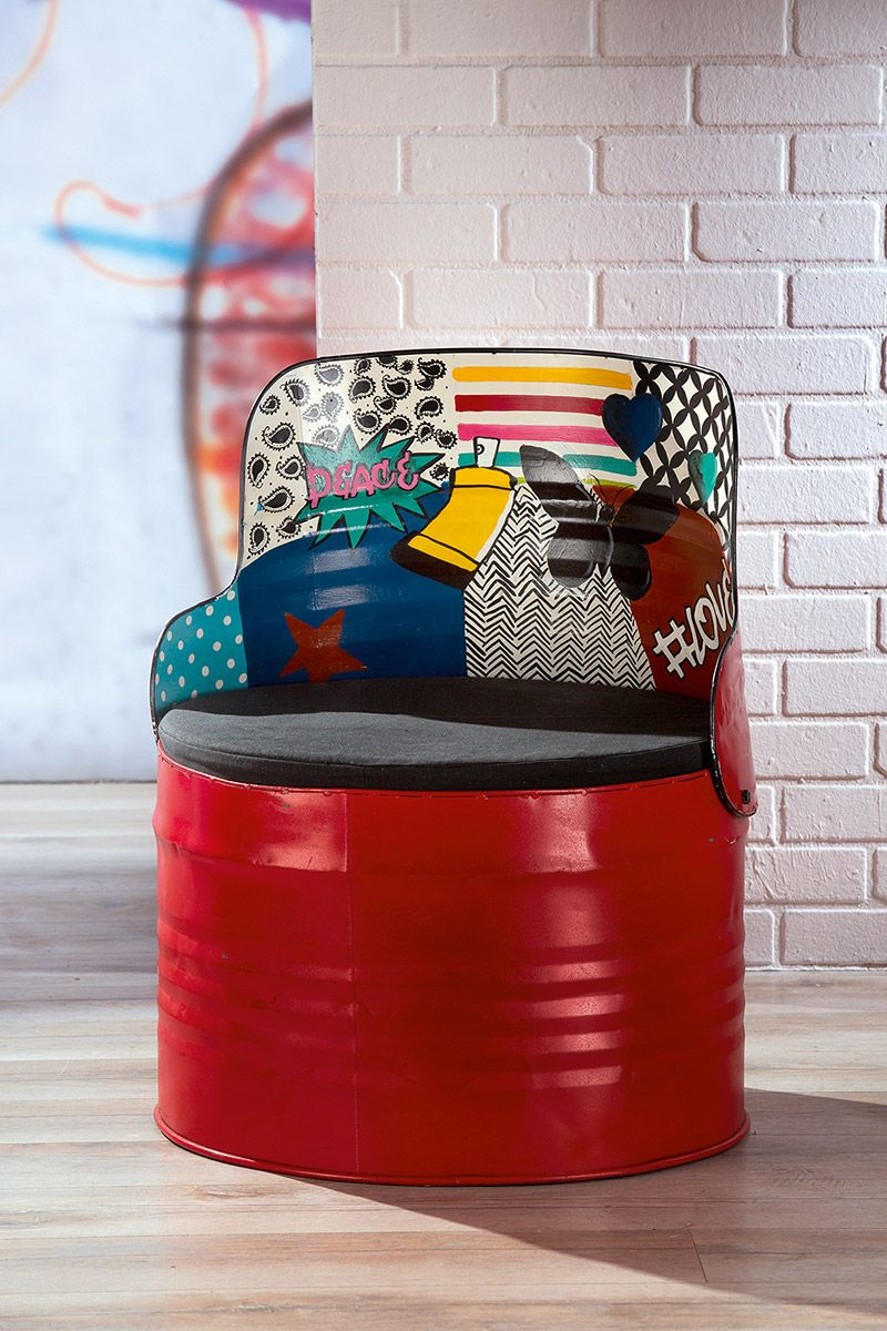 Red Oil Drum Chair
