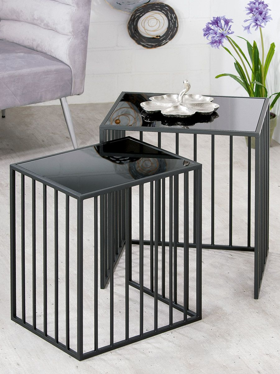 Nero Rectangle Side Table Set