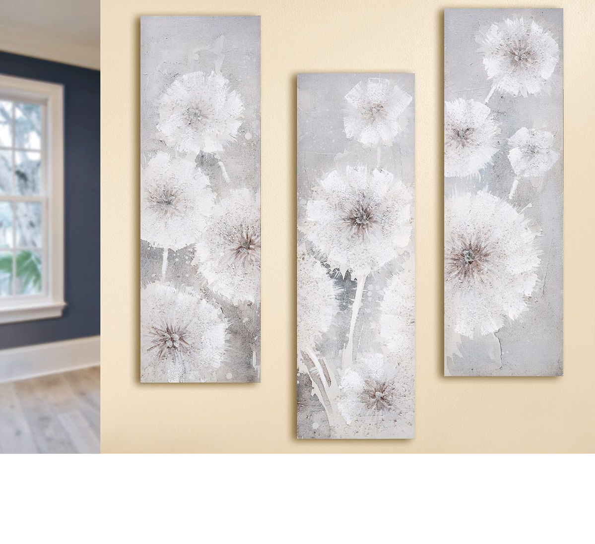 Dandelion Silver Triptych