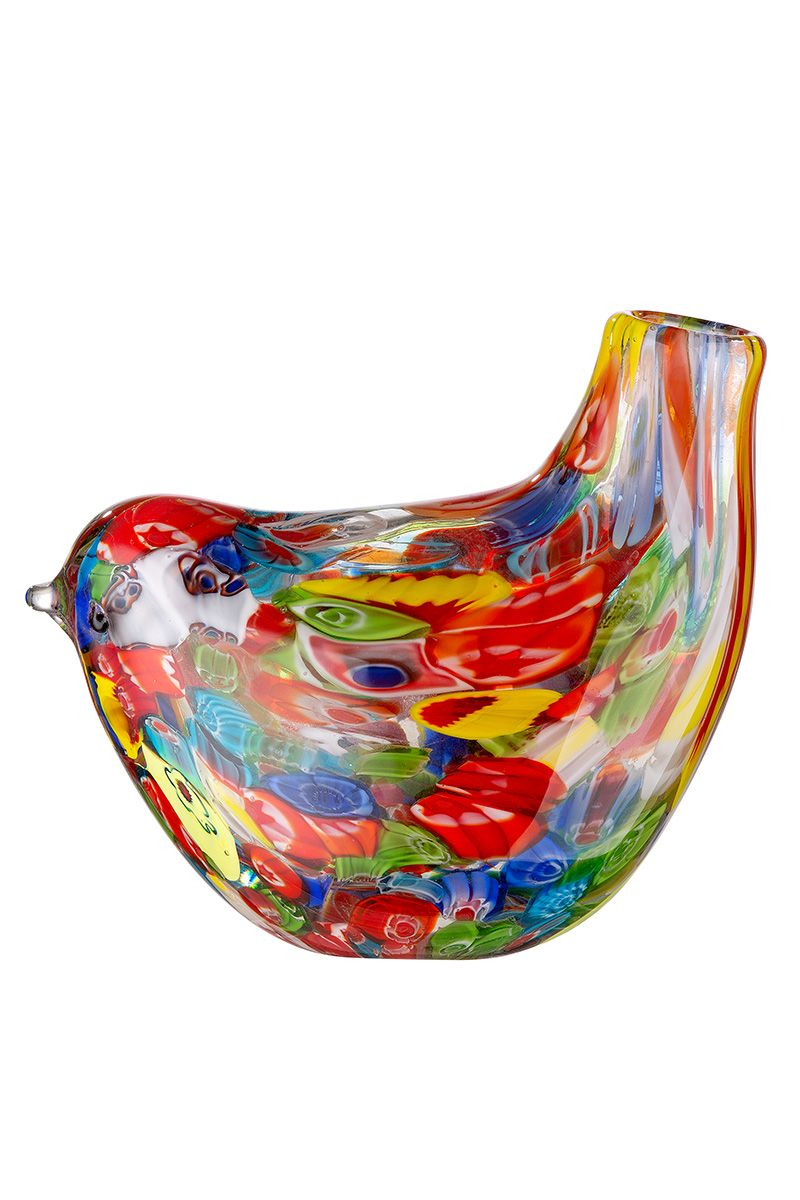 Bird Glass Vase on Stand