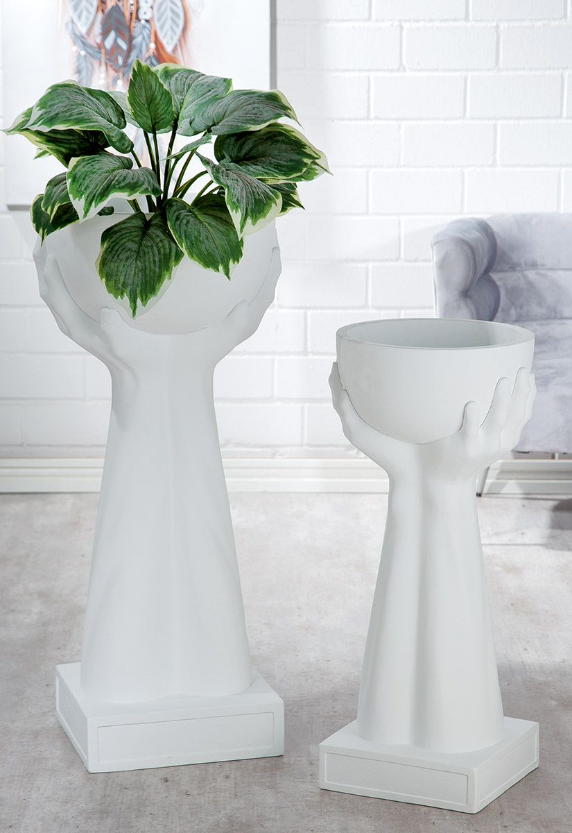 White Hands Planter Stand