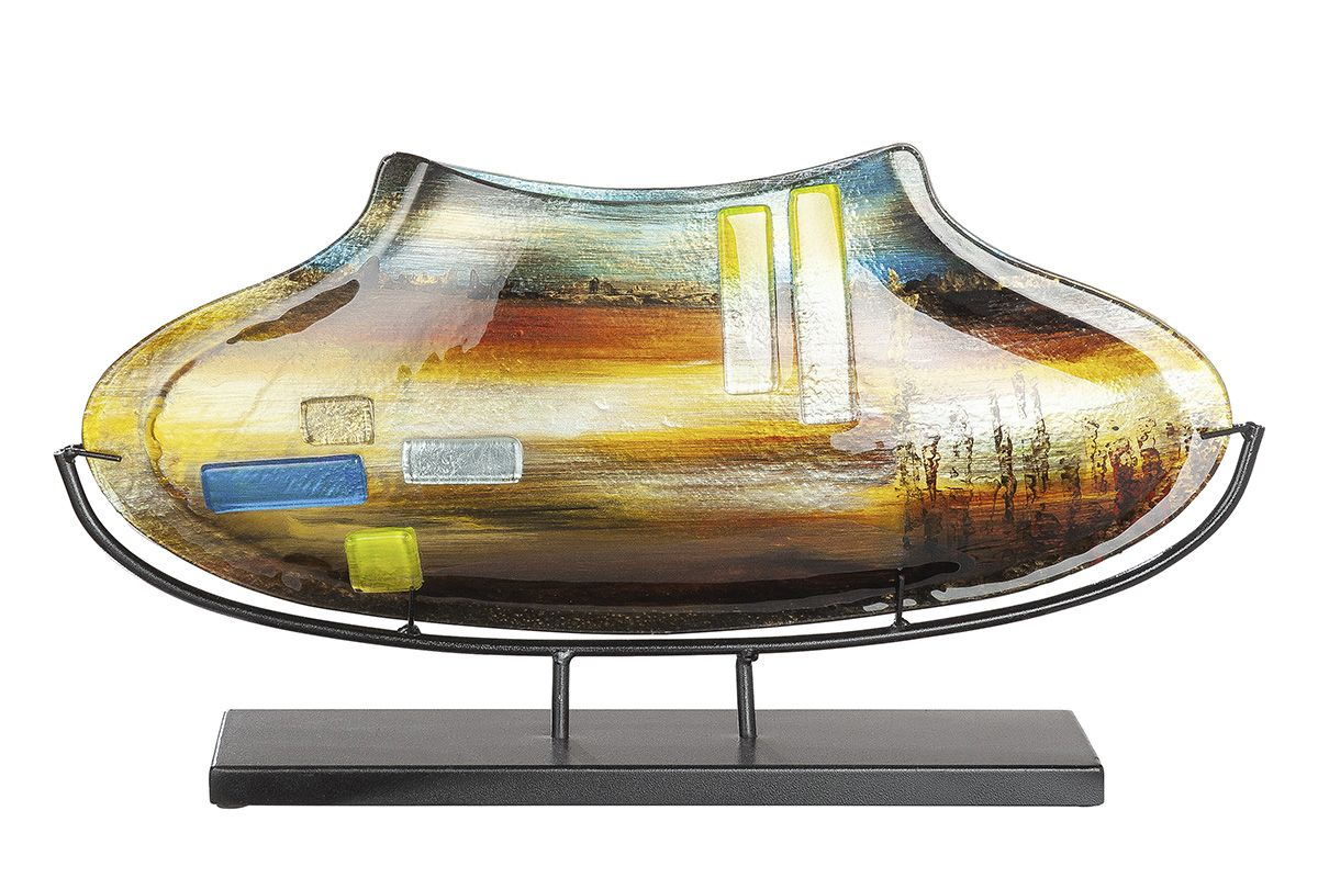 Africa Glass Vase on Stand