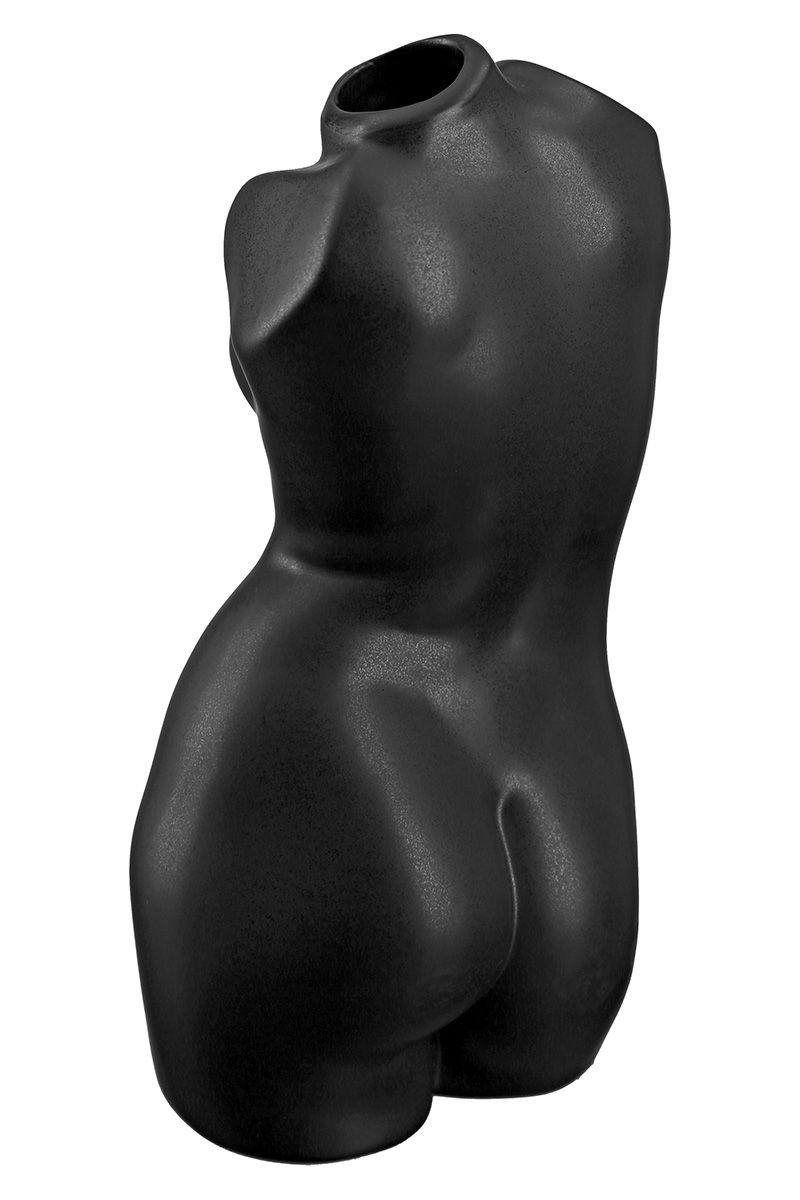 Black Ceramic Nude Flower Vase