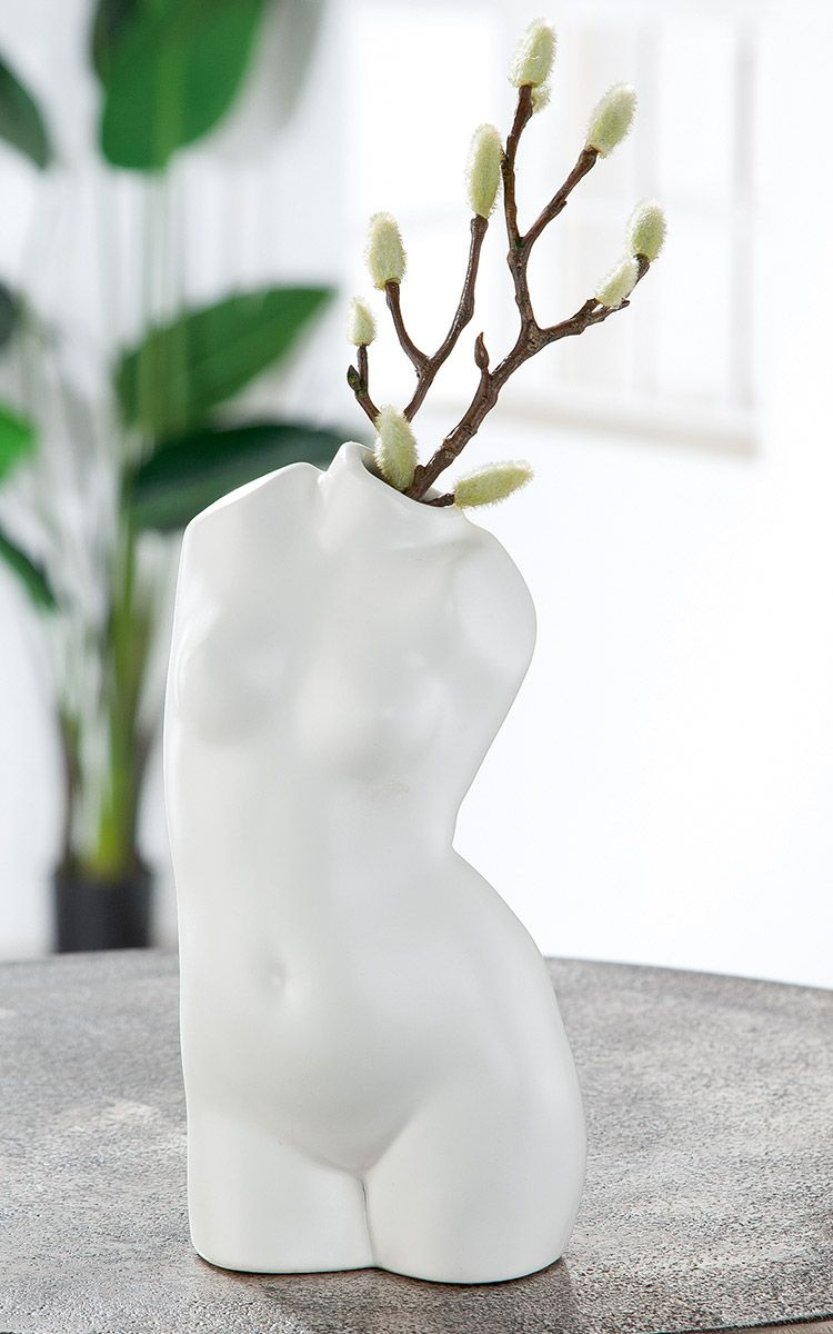 White Ceramic Nude Flower Vase